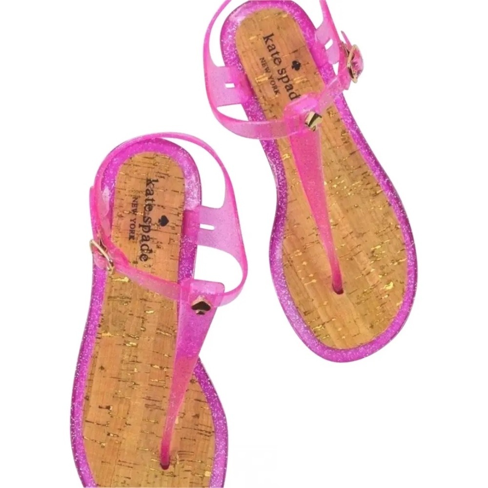 KATE SPADE Pink Glitter Jelly Sandals